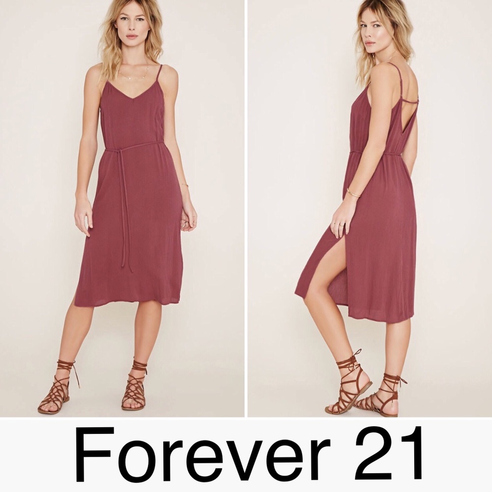 Belted Cami Dress with Cut Out